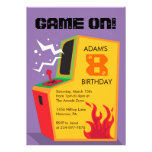 Arcade Video Game Birthday Party Invitations