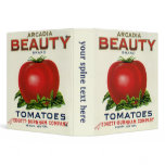 Arcadia Beauty Tomatoes, Vintage Fruit Crate Label 3 Ring Binder