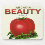 Arcadia Beauty Tomatoes, Vintage Fruit Crate Label Mouse Pad