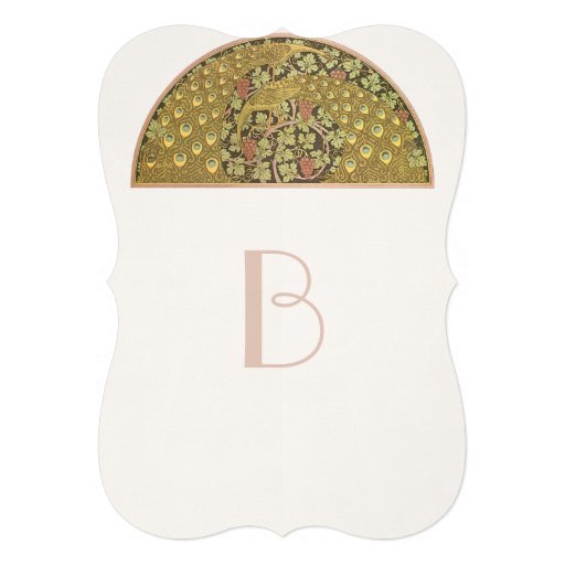 Arch Art Nouveau Peacock Birds Wedding Invitation