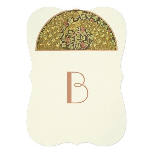 Arch Art Nouveau Peacock Birds Wedding Invitation