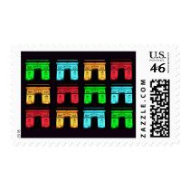 Arch De Triumph Collage Postage Stamp