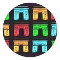 Arch De Triumph Collage Round Stickers