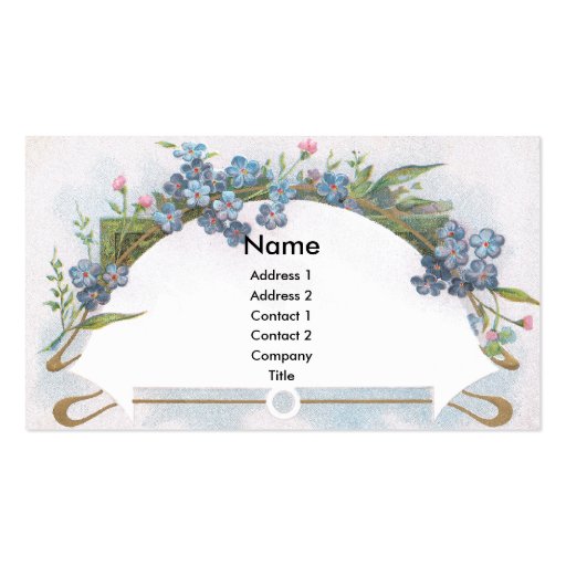 Arch of Blue Forget-Me-Nots Business Card Templates (front side)