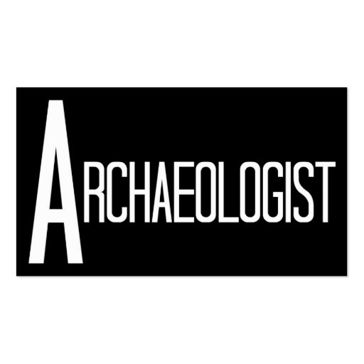 Archaeologist Black and White Business Card (front side)