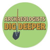 Archaeologist Dig Round Stickers