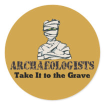 Archaeologist Grave Round Sticker