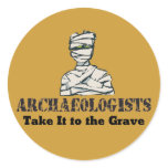 Archaeologist Grave Round Sticker