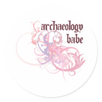 Archaeology Babe Round Sticker