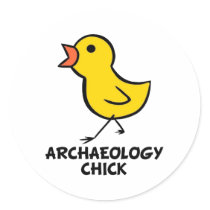 Archaeology Chick Sticker