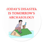 archaeology round stickers
