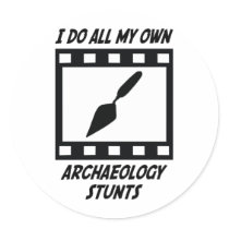 Archaeology Stunts Round Sticker