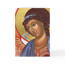 Archangel Gabriel with Christ and Mother of God cards