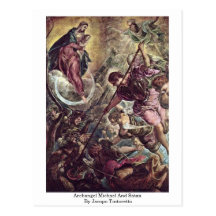 Archangel Michael And Satan By Jacopo Tintoretto Postcards