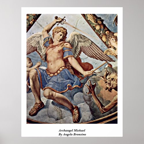 Archangel Michael By Angelo Bronzino Print