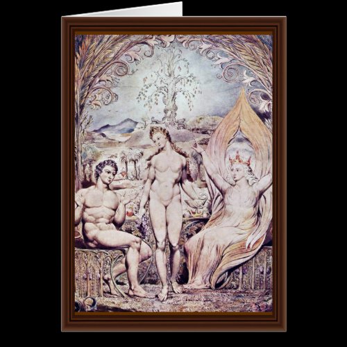 Archangel Raphael With Adam And Eve By Blake Greeting Cards