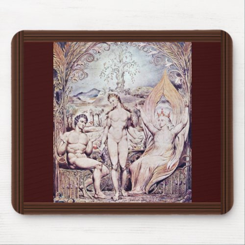 Archangel Raphael With Adam And Eve By Blake Mouse Pads