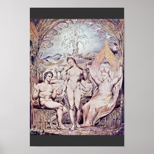 Archangel Raphael With Adam And Eve By Blake Print