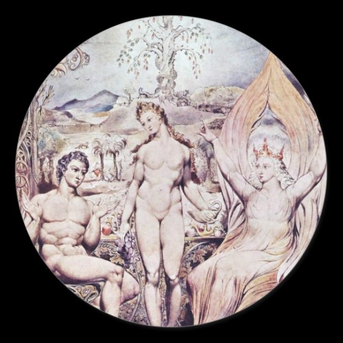 Archangel Raphael With Adam And Eve By Blake Round Sticker