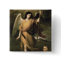 Archangel Raphael with Bishop Domonte Pinback Buttons