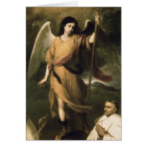 Archangel Raphael with Bishop Domonte Greeting Cards