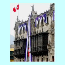 Archbishop's Palace with "Jealousy Balconies" Lima postcards