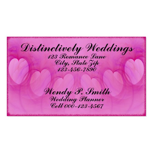 Arched Heart Line Business Cards (front side)