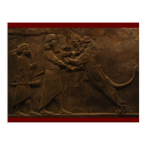 Archeological Find: Assyrian Lion Hunt Fresco, Post Cards