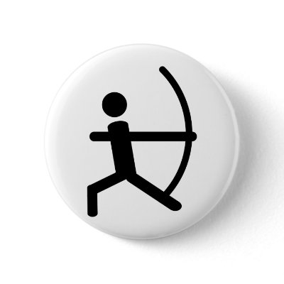 archery pinback button by Tomaniac