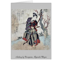 Archery by Yanagawa, Shigenobu Ukiyoe Card
