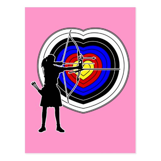 Archery heart-target2 postcard | Zazzle