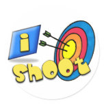 ARCHERY ~ iSHOOT - I SHOOT Round Sticker