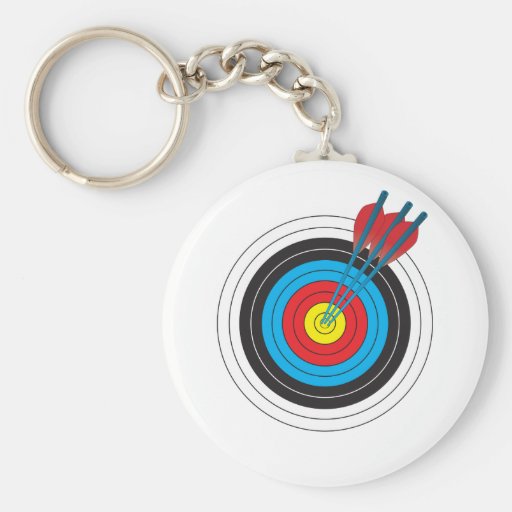 Archery Target with Arrows Key Chains
