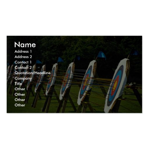 Archery targets near Brentwood, Essex, U.K. Business Card Templates (front side)