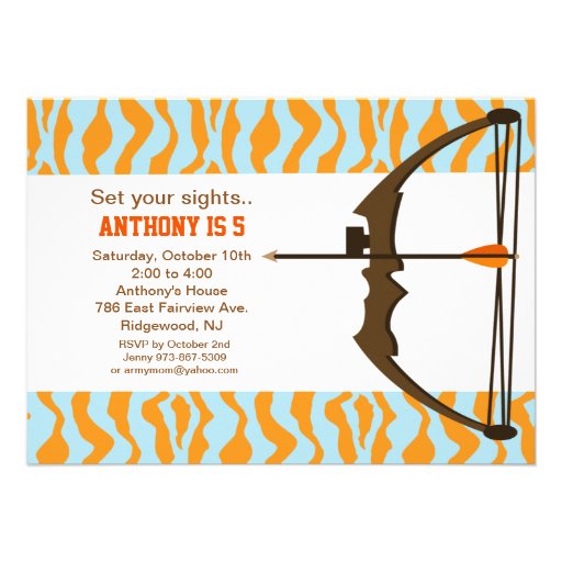 Archery With Colorful Camo Birthday Invitation