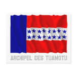 Archipel des Tuamotu waving flag with name Postcards