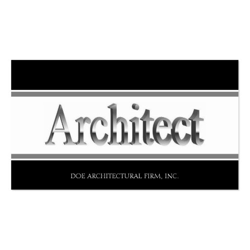 Architect 3D Script B/W Business Cards (front side)