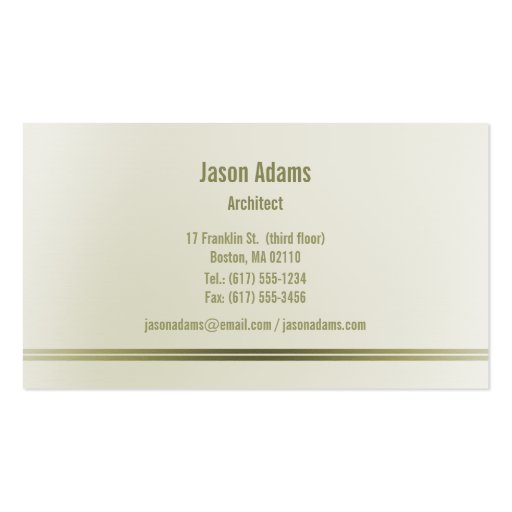 Architect Business Card (back side)