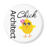 Architect Chick Refrigerator Magnet