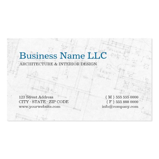 Architect - Floor Plan business card (back side)