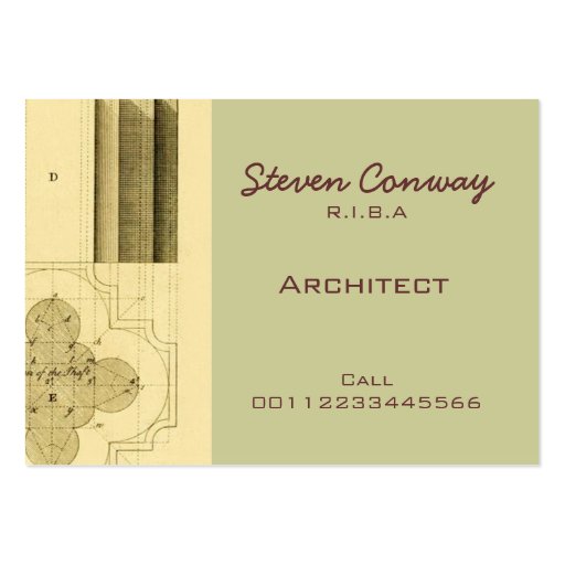 Architect ~ Gothic Architecture Design Business Card Template (front side)