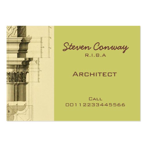 Architect ~ Gothic Architecture Design Business Cards (front side)