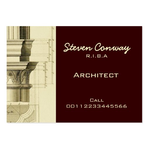 Architect ~ Gothic Architecture Design Business Card (front side)