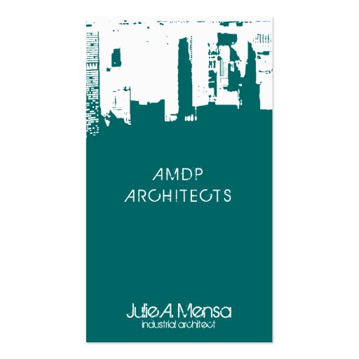 Architect Upside Downtown Skyline Business Card Templates (front side)