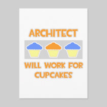 Architect ... Will Work For Cupcakes Postcard