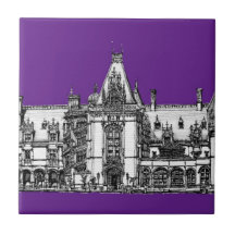 Architectural Drawing in Purple Tiles