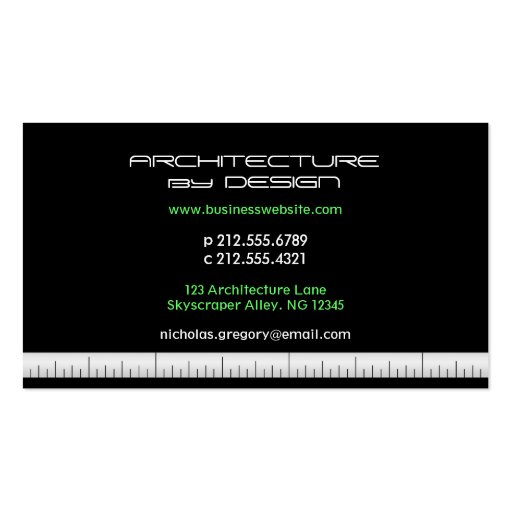 Architectural Engineering Black Business Cards (back side)