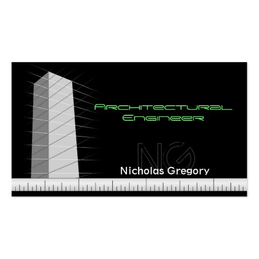 Architectural Engineering Black Business Cards (front side)