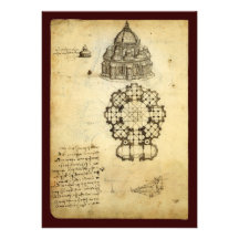 Architectural Sketch by Leonardo da Vinci Personalized Invite