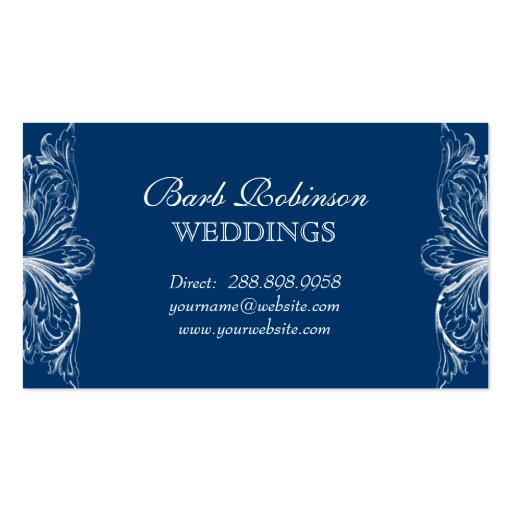 Architecture Business Card Wedding Planner Blue (back side)